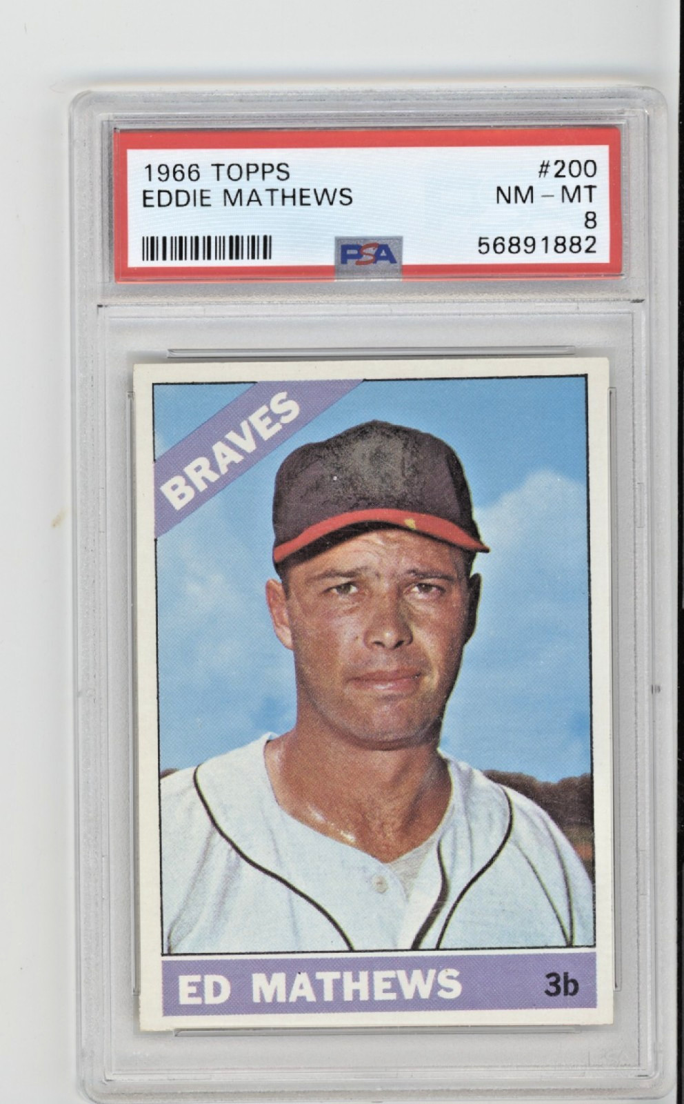 1966 Topps Gum #200 Eddie Mathews Atlanta Braves PSA NM-MT 8