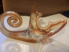 Hand Blown Art Glass Cornucopia Decorative Bowl — photo 4