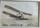 WW1 RAF 84 ? Sqn SE 5a faulty hit a bump ? crash-  original photo 6.5 by 4cm