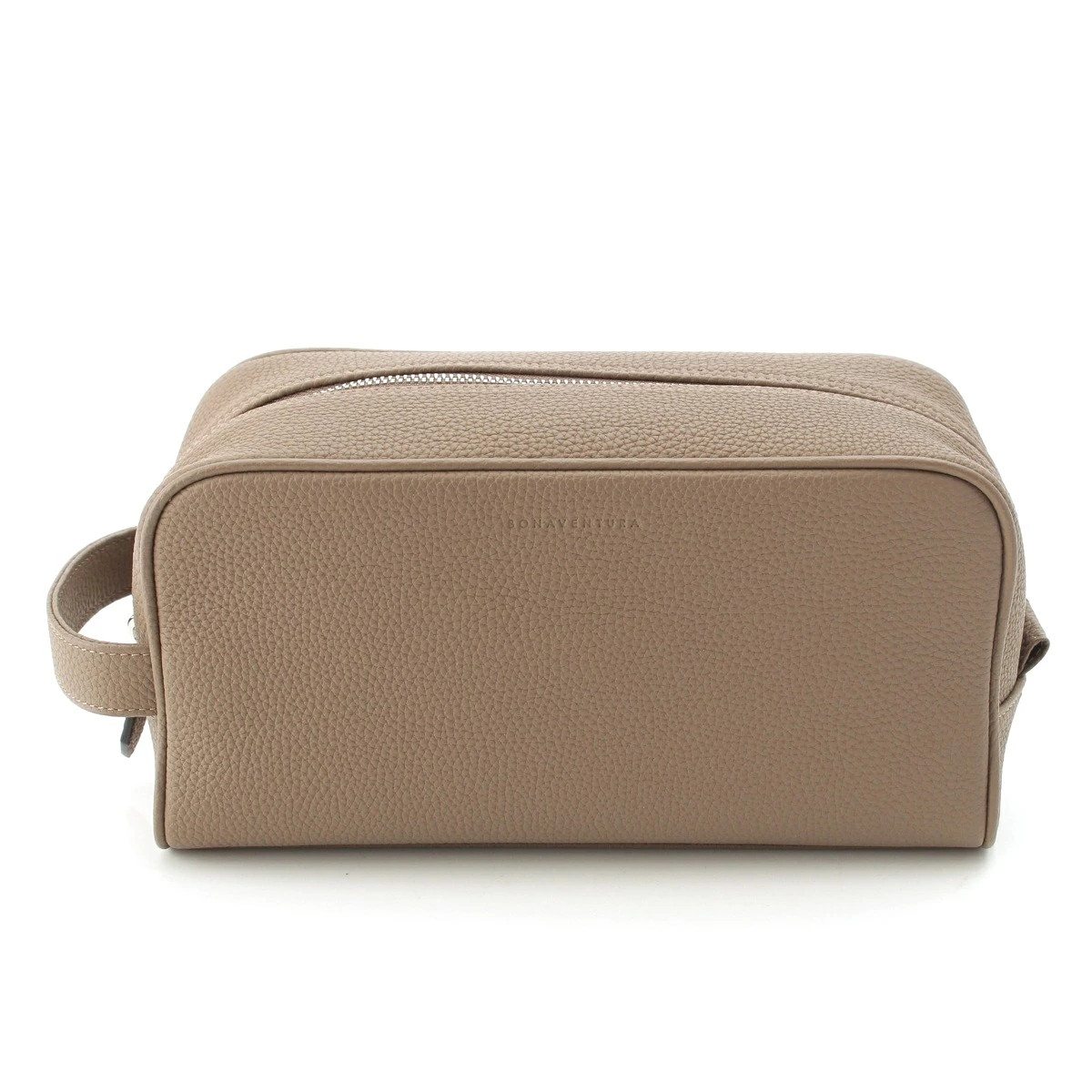 BONAVENTURA Leather Travel Bag Pouch BPOT3-ET Etoupe Brown [Used, Authentic]