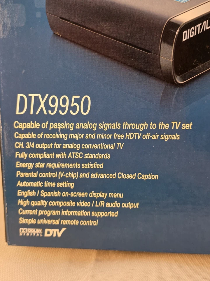 Digital Stream DTV Converter Box Analog Pass Through W/remote NIB Untested - Image 2 of 4
