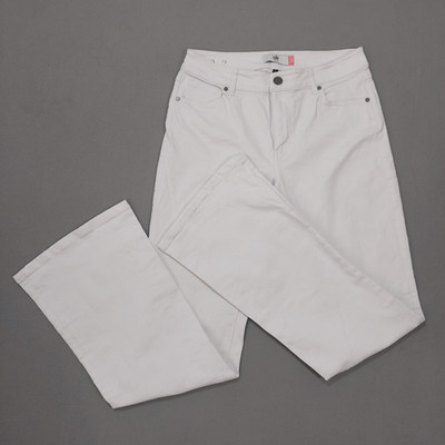 Cabi Fit Schlagjeans Damen Gr. 8 weiß Bootcut-Stil #5880L
