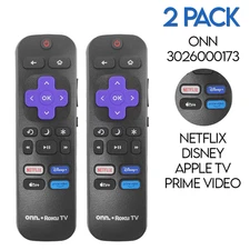 2 Pack New Original Onn 3026000173 Smart TV Remote Controls Netflix Disney+