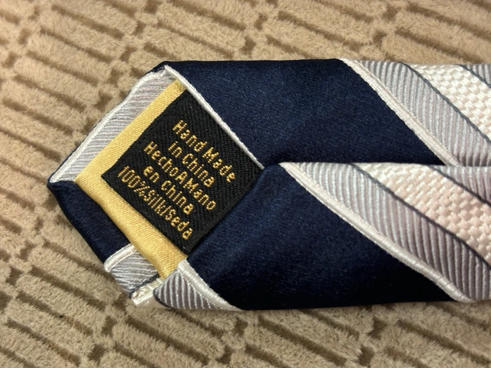 Corbata vintage Donald Trump azul/blanca 100 % seda  Foto 4 de 4