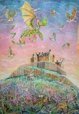 Kay Dawson WATERCOLORS Winter dragon.