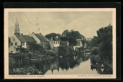 Ansichtskarte Friedrichstadt a. Eider, Ostersielzug 1915 