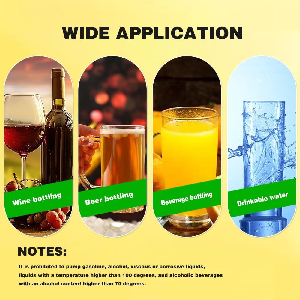 USB Electric Self-Priming Siphon Pump for Home Brew 2L/min Food-Grade 6.5ft Hose