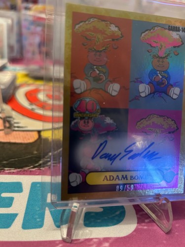 2025 GARBAGE PAIL KIDS 40th Anniversary ADAM BOMB GOLD AUTO 9/50 GARBA - 14 - Picture 2 of 3