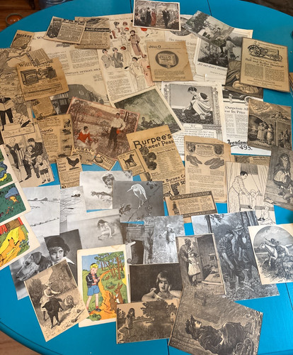 57 Pc Antique Vintage Ephemera Lot Junk Journal Scrapbook Mixed Media Paper