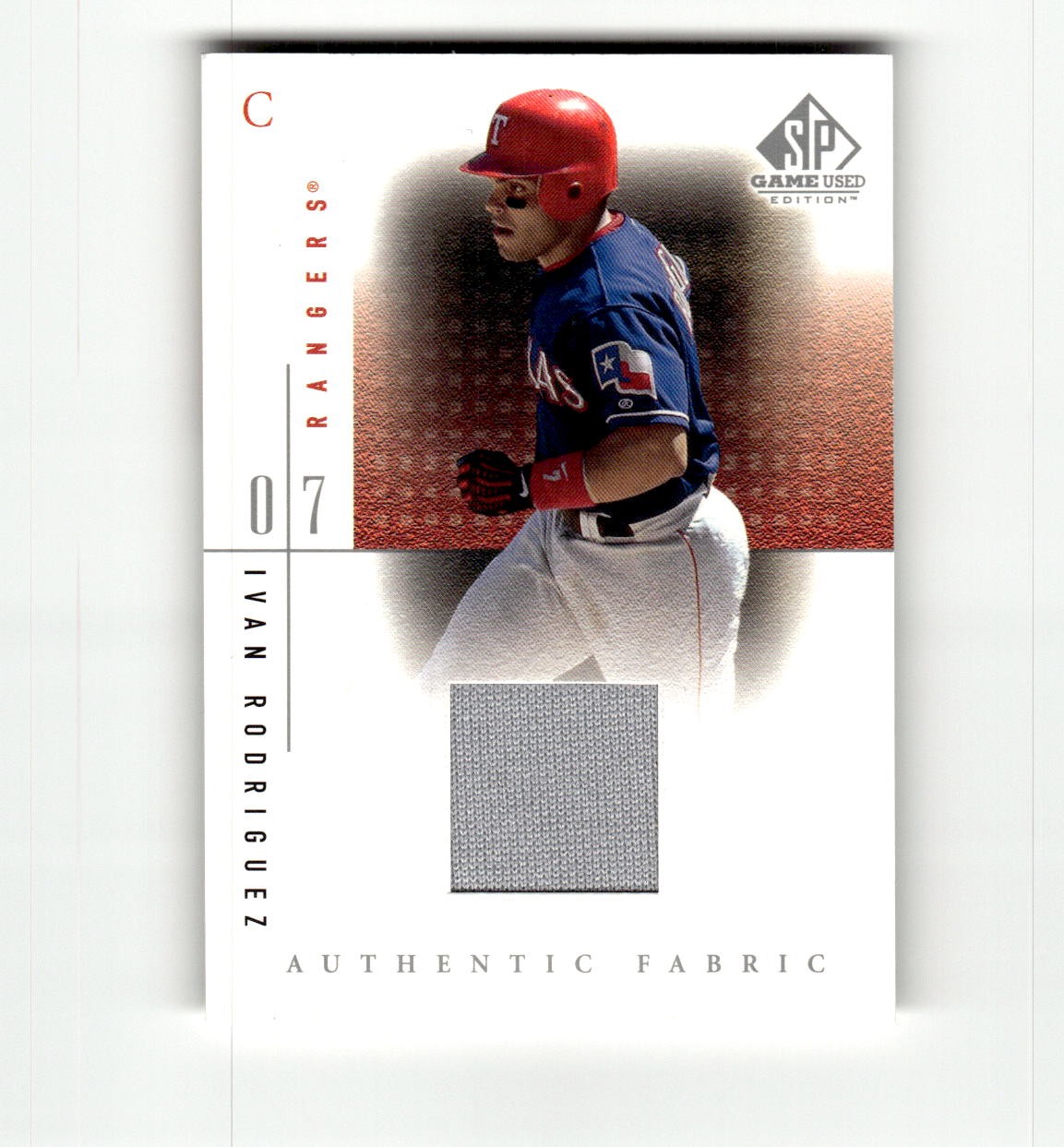 2001 SP Game Used Edition Ivan Rodriguez Authentic Fabric #IR