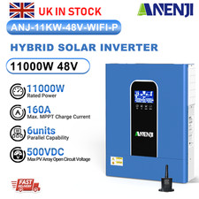 11KW Hybrid Solar Inverter Off-Grid 2*MPPT 160A 48V 500V Pure Sine Wave UK Stock