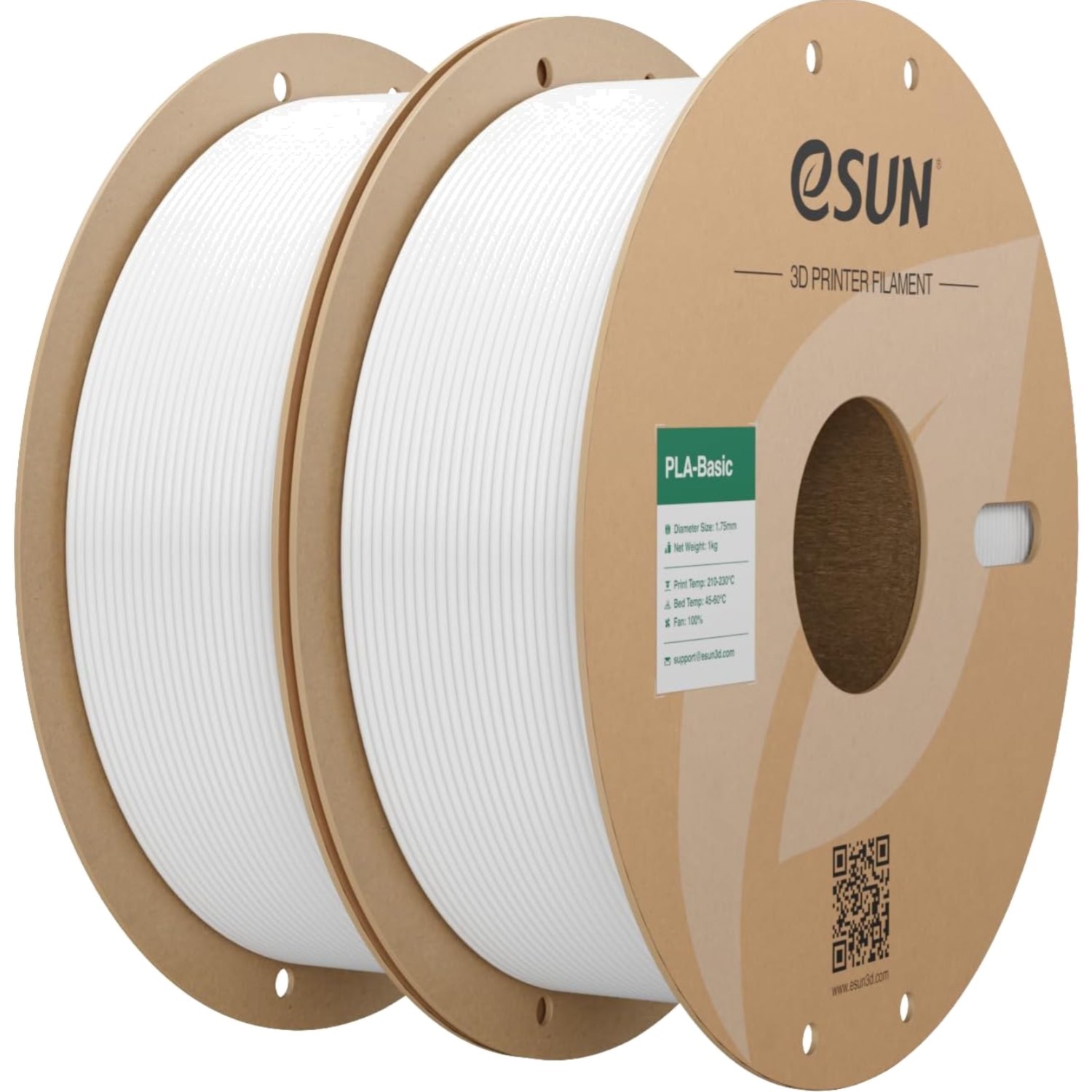 PLA Basic Filament 1,75mm Kaltes Weiß 2kg Hochpräzise schnelle Druckleistung