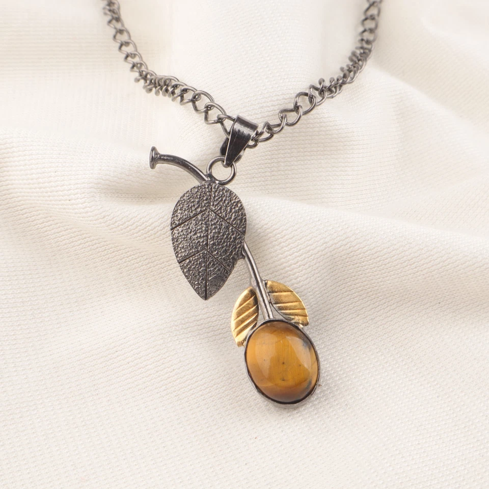 Gelber Tigerauge Edelstein 925 Sterlingsilber Handarbeit Schmuck Anhänger 1,6... - Bild 4 von 4