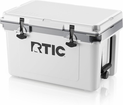 Ultra-Light 32 Quart Hard Cooler Insulated Portable Ice Chest Box,White & Grey
