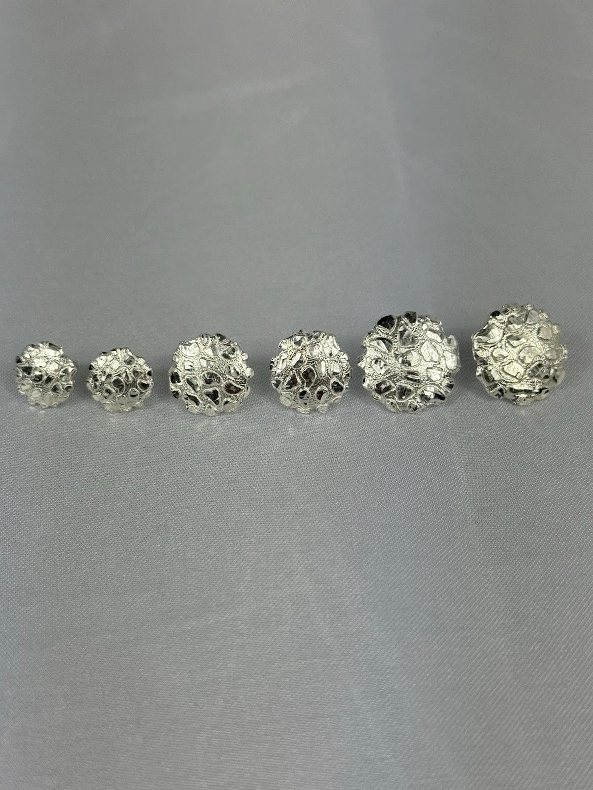 925 Sterling Silver Nugget Earrings With Push Backs Small To Large