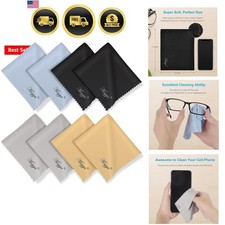 8 PCS Microfiber Cleaning Cloth for Glasses 6"x7", Eyeglass Cleaning Cloth, ...