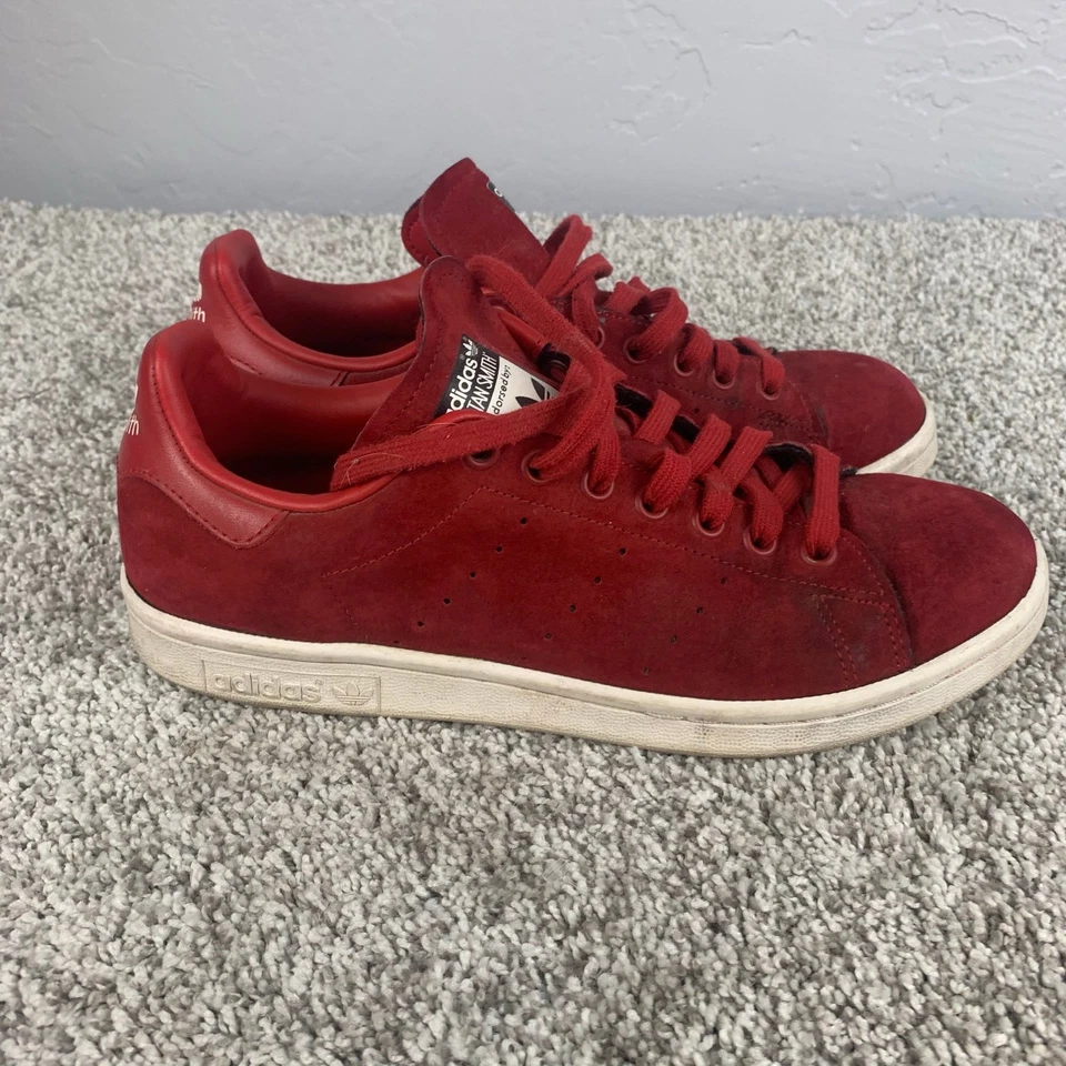Adidas Rojo Gamuza Stan Smith Zapatilla Mujer Talla 9 Retro Moda Tenis Atletismo Foto 2 de 4