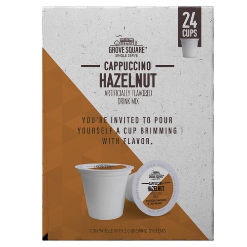 Grove Square Cappuccino, Hazelnut, 24 Single Serve Cups 24 Count (Pack of 1) - Picture 3 of 9