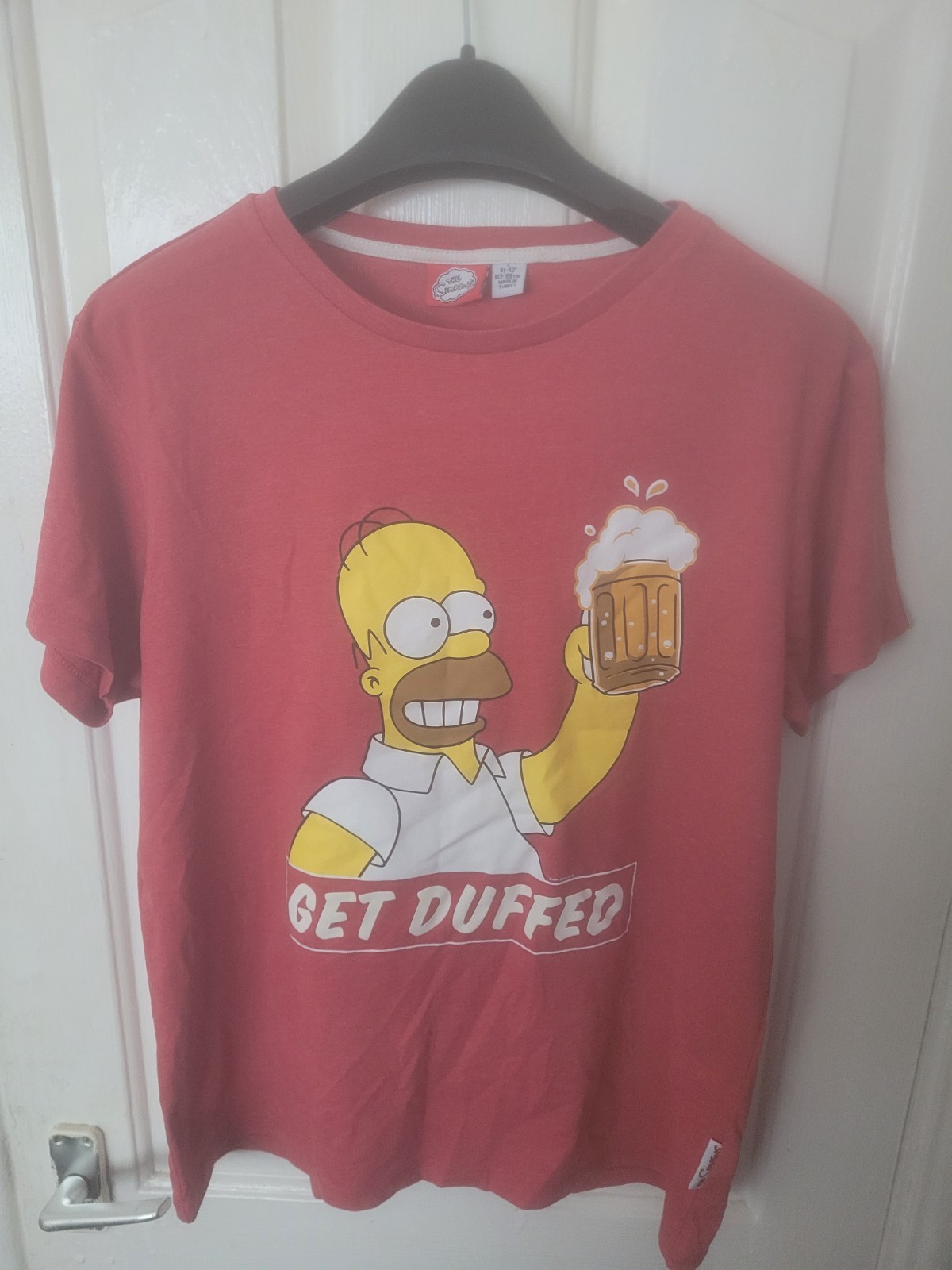 Camiseta Simpson Hombre Homer Get Duffed Logo Rojo Talla Grande
