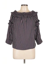 Collective Concepts Women Black 3/4 Sleeve Blouse L