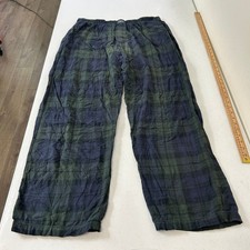 Polo Ralph Lauren Mens Large Black Watch Plaid Flannel Pajama Pants Navy Green
