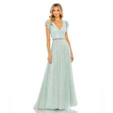 Mac Duggal Short Sleeve Sequin Gown Size 16 Retails $698 Elegant Black Tie 