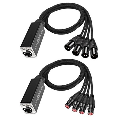 Audio Snake 4 Channel 3 Pin XLR Extender Multi Network Receiver to Ethercon C...