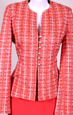 NWT ST.JOHN Women's Tweed Cora Pink White Red Jacket Sz 6