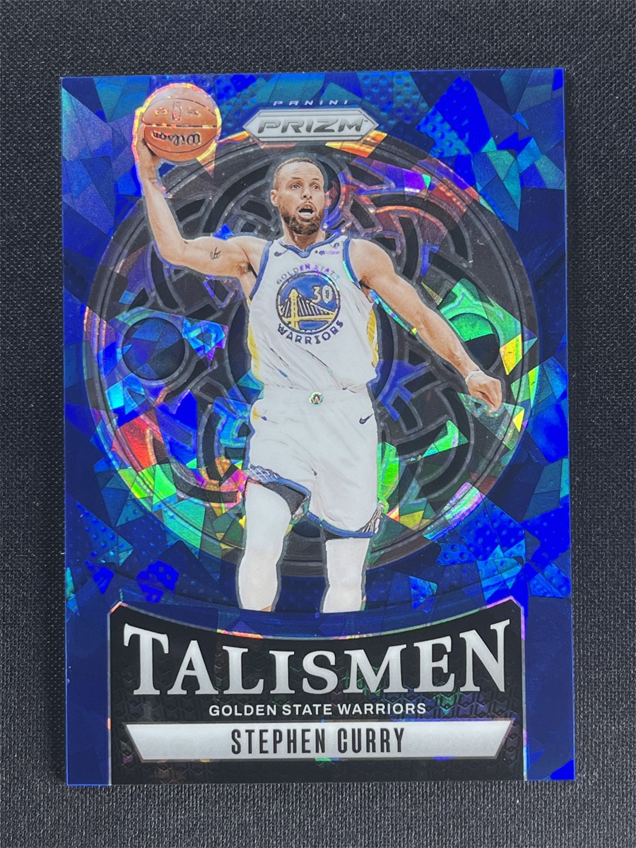 2024-25 Panini Prizm Stephen Curry #20 Blue Cracked Ice Prizm Talismen /125