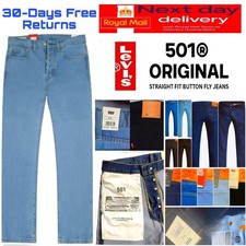 Pantalones de mezclilla Levis 501 para hombre originales calce recto pierna regular nuevos