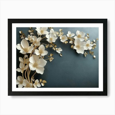 3d Artwork Illustration White and B Framed Wall Art Poster Canvas Print Picture