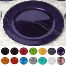24 pcs 13" Beaded Round CHARGER PLATES Wedding Party Catering Table Decorations