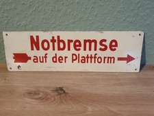 Notbremse Auf Der PLATTFORM Schild Eisenbahn Bahnschild DB Bahn Waggon