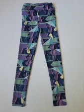 LuLaRoe Disney Soft Fabric Leggings For Girls Blue Elsa Frozen Print L/XL
