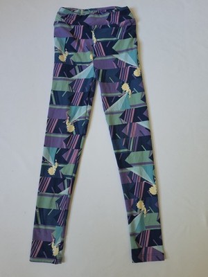 LuLaRoe Disney Soft Fabric Leggings For Girls  Blue Elsa Frozen Print L/XL