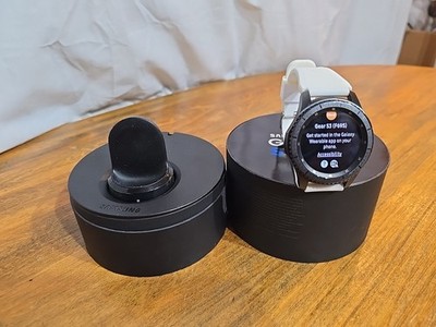Samsung Gear S3 Frontier 46 mm Smart Watch with  Black Steel and Silicone Band