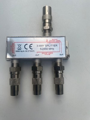 3-fach TV Verteiler Set Kabel Koax Adapter Splitter BK Kabel-TV DVB-C HD Digital
