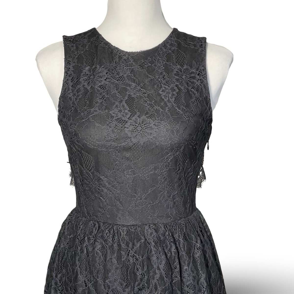 green emerald velvet dress H&M Women Black Polka Dot XS Fit & Flare Long Sleeve Dress – Preworn main image 1
