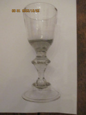 Barock -Pokalglas / Weinglas. Lauenstein 18./19. Jahrhundert Abriss Mundgeblasen