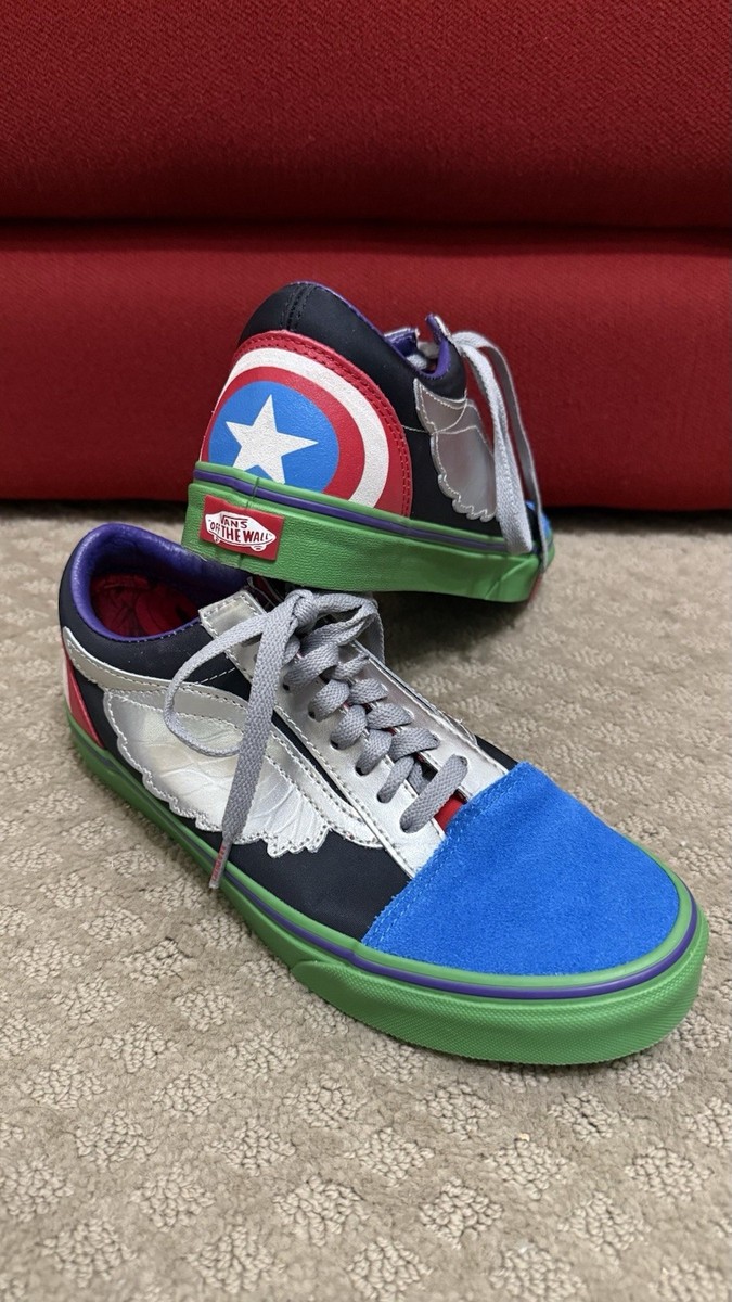  MARVEL Captain America シューズ VANS X MARVEL AVENGERS CAPTAIN AMERICA SHOES SIZE 7 MENS OLD SKOOL