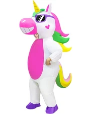 Halloween Inflatable Unicorn Costume for Adults Women Men Full Body Blow up H...