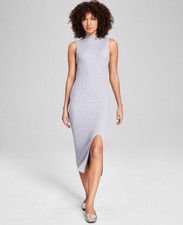 And Now This Women's  Mock-Neck Sleeveless Cable Knit Midi Dress size XS