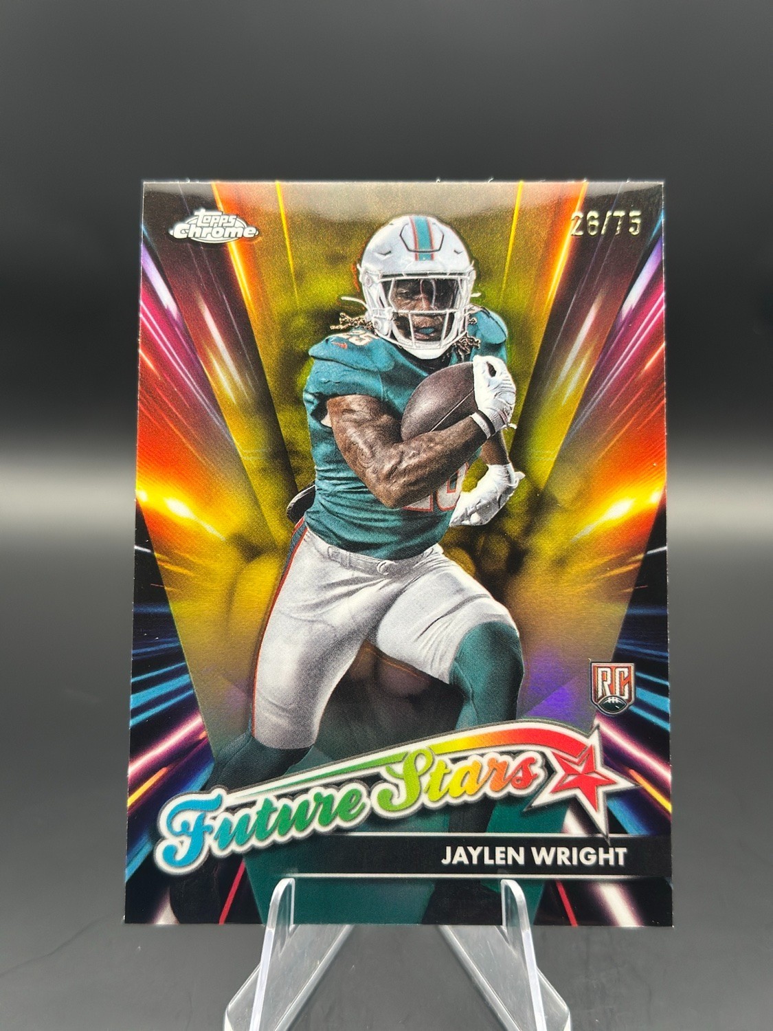 2024 Topps Chrome Future Stars #FS-21 Jaylen Wright Yellow Refractor /75 RC