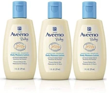 Aveeno Baby Daily Moisture Lotion Travel Size 1 oz (29ml) - Pack of 3