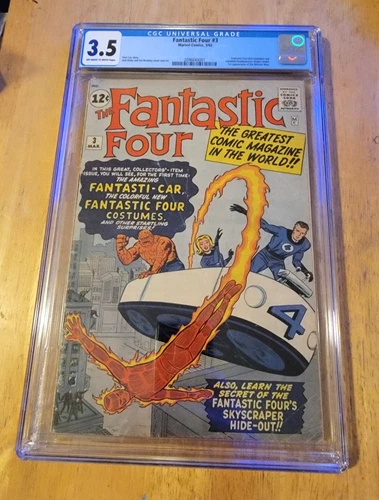 FANTASTIC FOUR #3 1962 CGC 1ST COSTUMES & FANTASTI-CAR 3RD FF APP