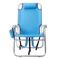Heightened Oxford Cloth Silver White Aluminum Tube Bearing 100kg Beach Chair
