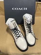 COACH G5293 Women’s Lorimer - Leather Boots - Size 8 B  Chalk 