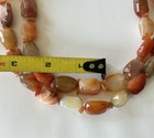 Carnelian Agate Double Strand Chunky Beads Necklace 925 Clasp — photo 2