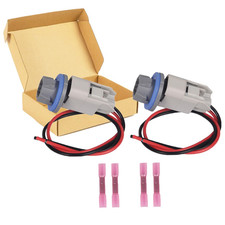 2 Set Rear License Plate Light Bulb Socket Wiring Harness Kit for Ford F-150