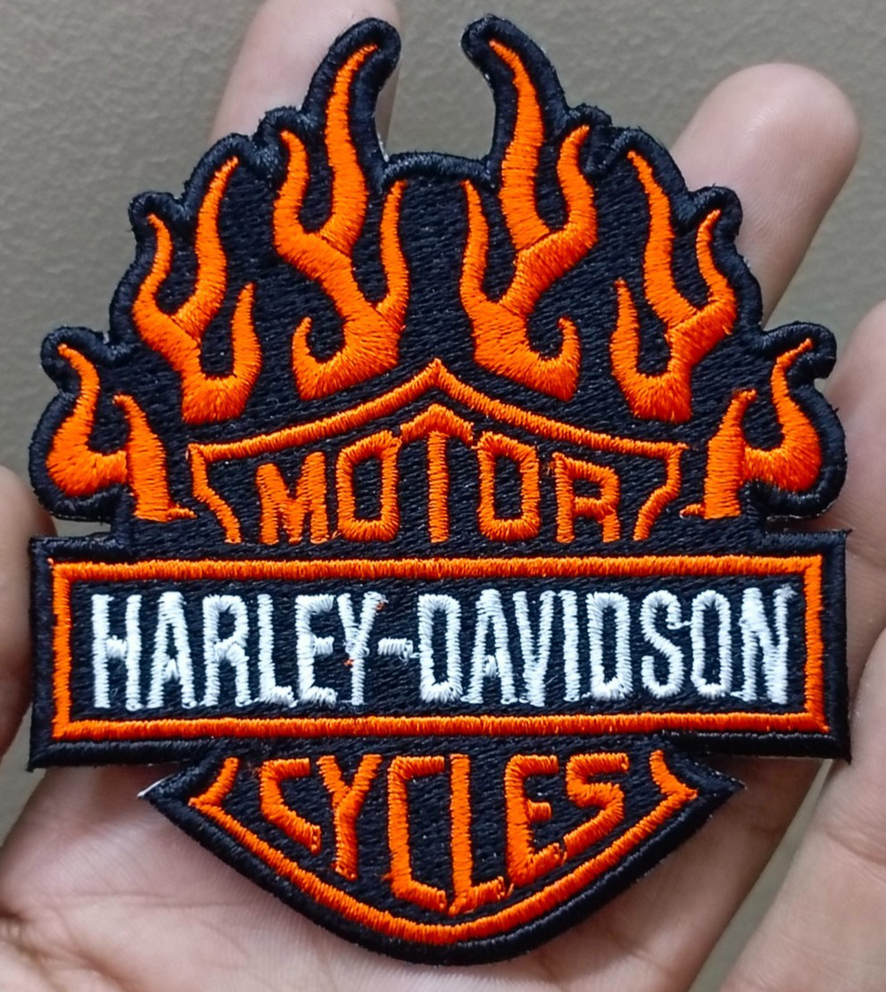 Harley Motorcycles Iron On Patch - Sew Patch - Embroidered Patch 3" x 3.5"